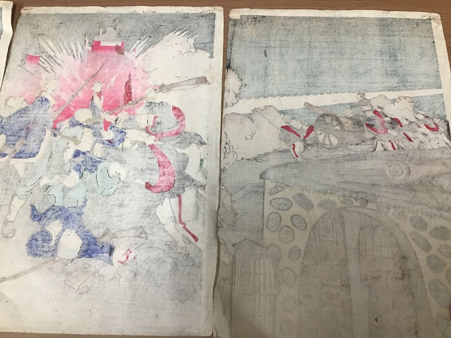 Y0813 PAINTING Woodblock print Set of 3 Pyeongchang Victory Japanese antique