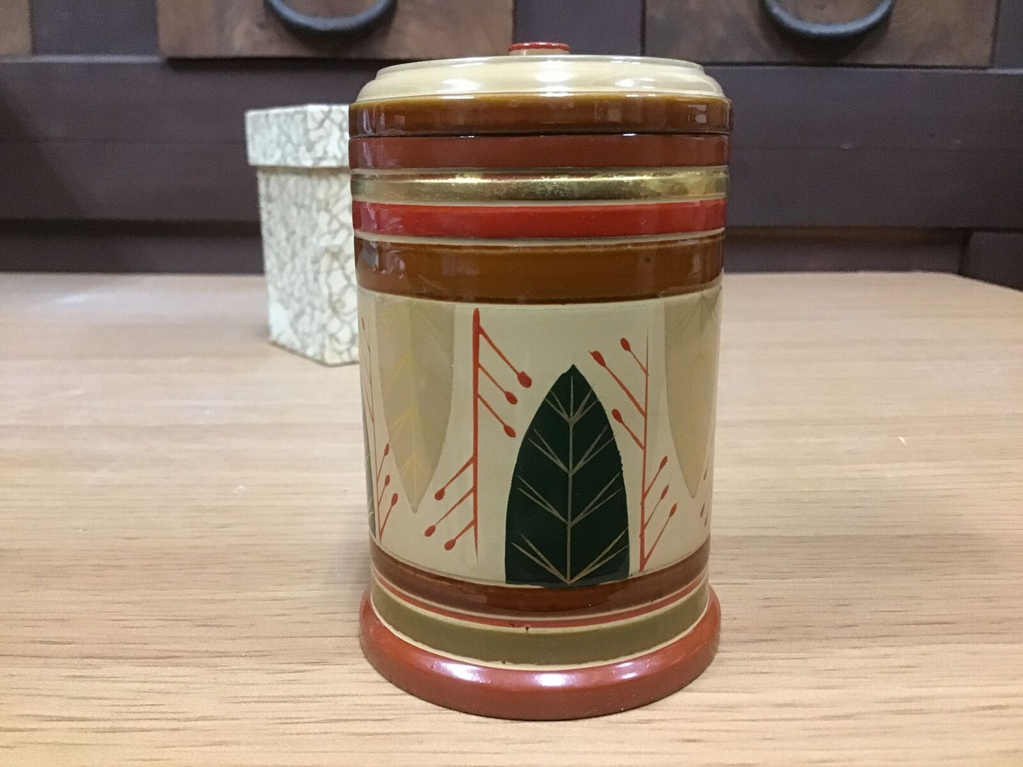 Y0705 TEA CADDY Makie lacquer painting box Japanese Tea Ceremony antique