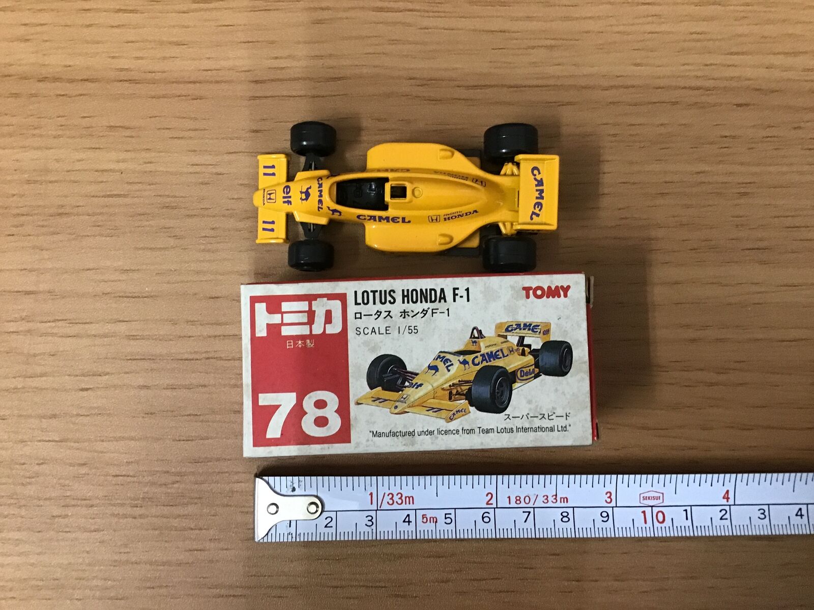 Y0115 TOMICA Lotus Honda F-1 red box TAKARA TOMY vintage mini car from Japan