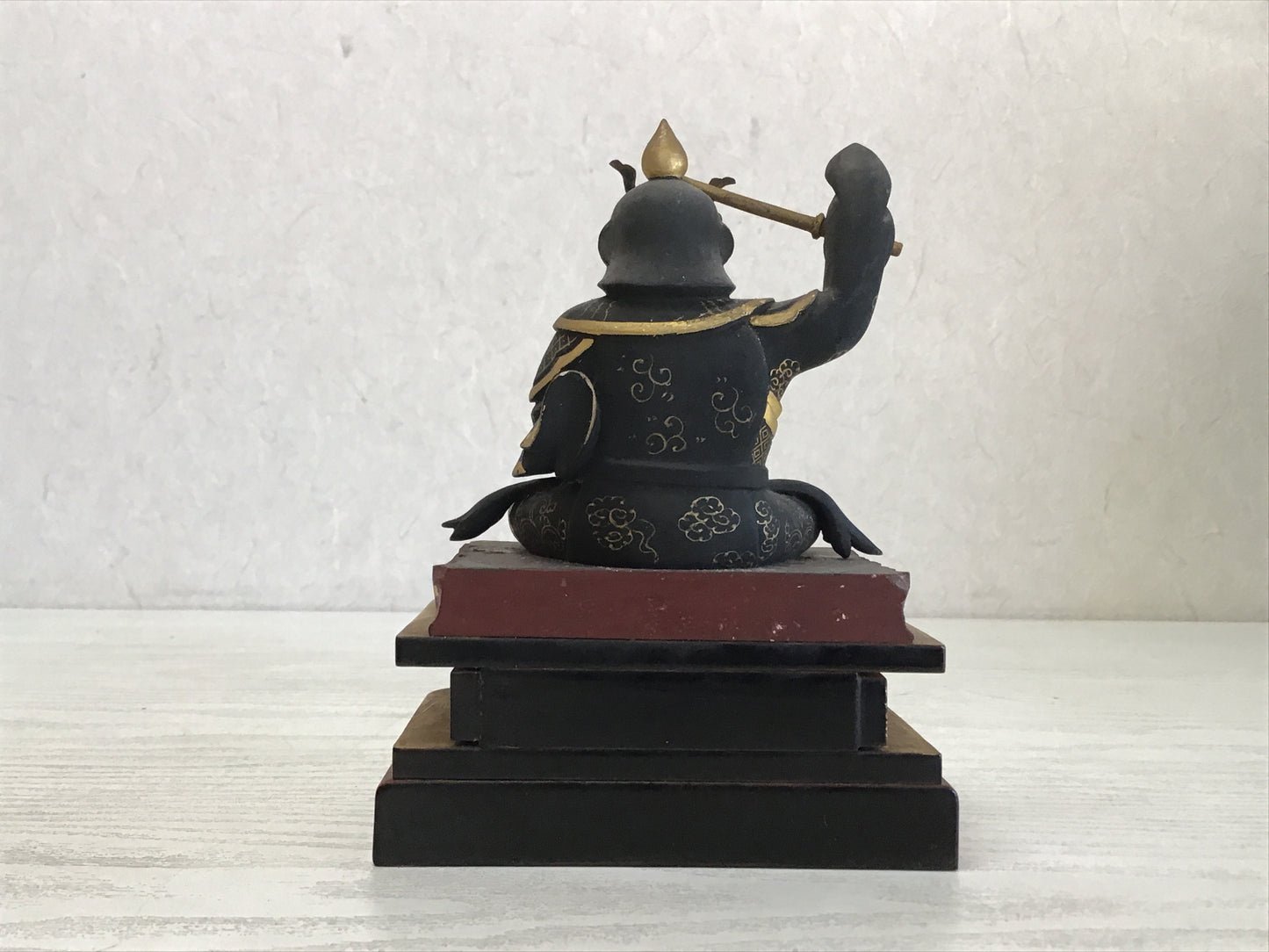 Y1129 STATUE wood carving coloring Buddha figure Japanese vintage antique