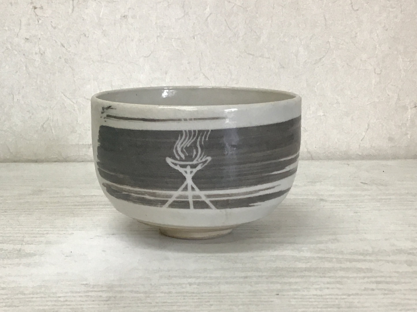 Y1267 CHAWAN Seto-ware signed Japanese Tea Ceremony bowl pottery Japan