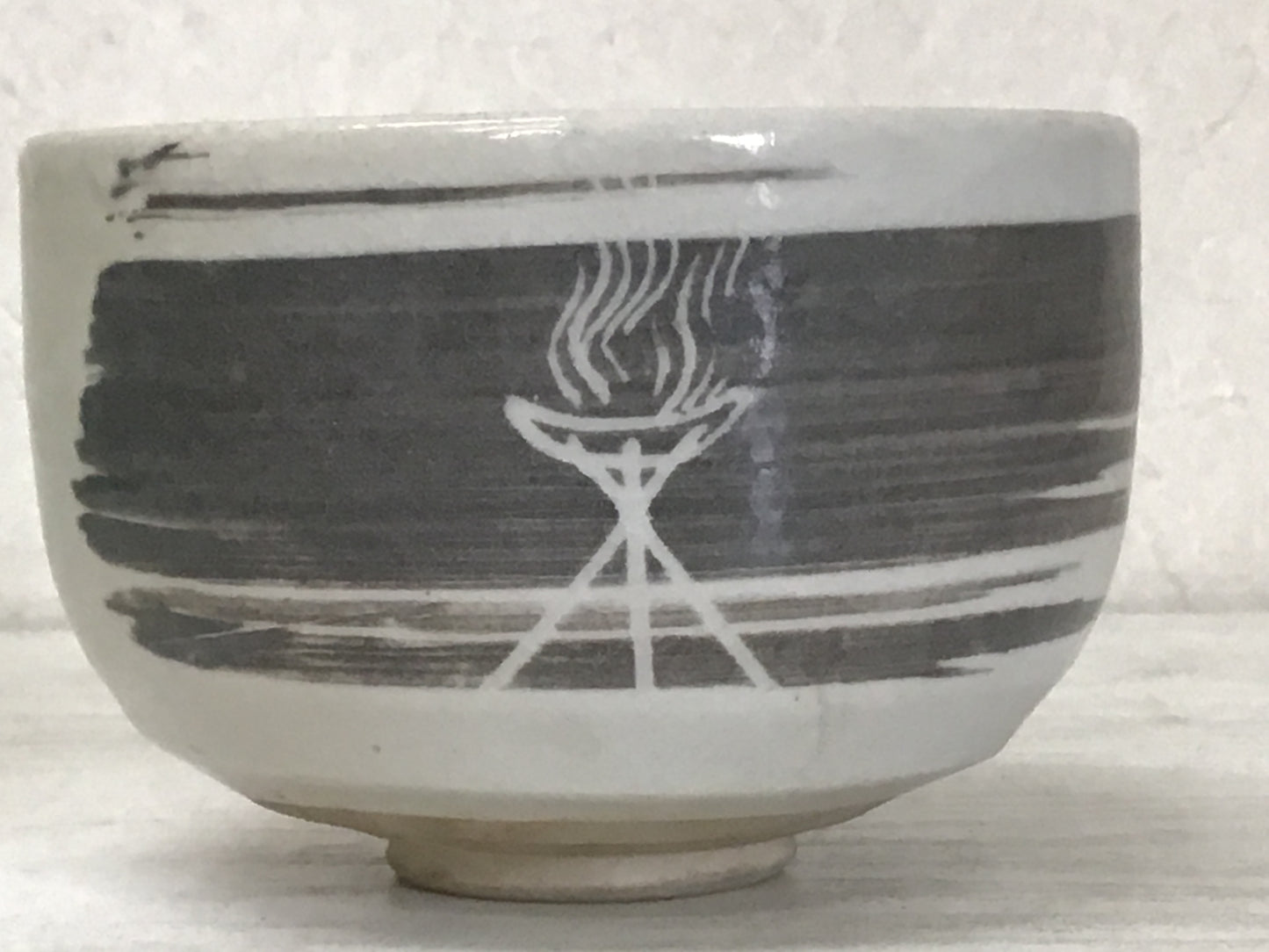 Y1267 CHAWAN Seto-ware signed Japanese Tea Ceremony bowl pottery Japan