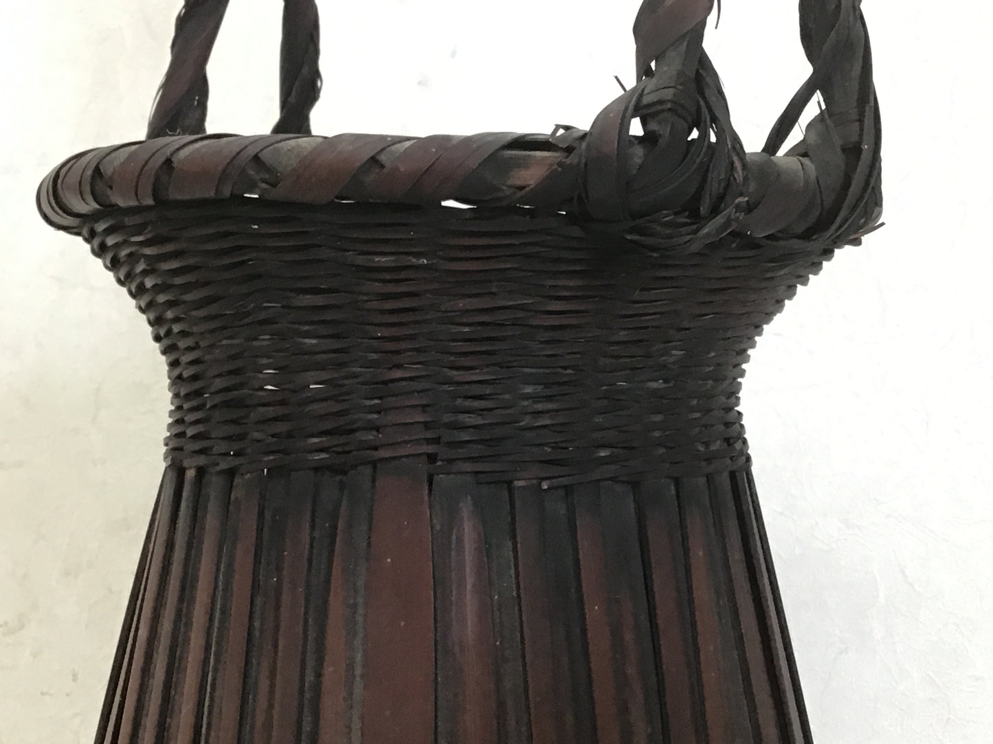 Y1282 Bamboo Woven Basket decor interior Japanese antique ikebana kabin