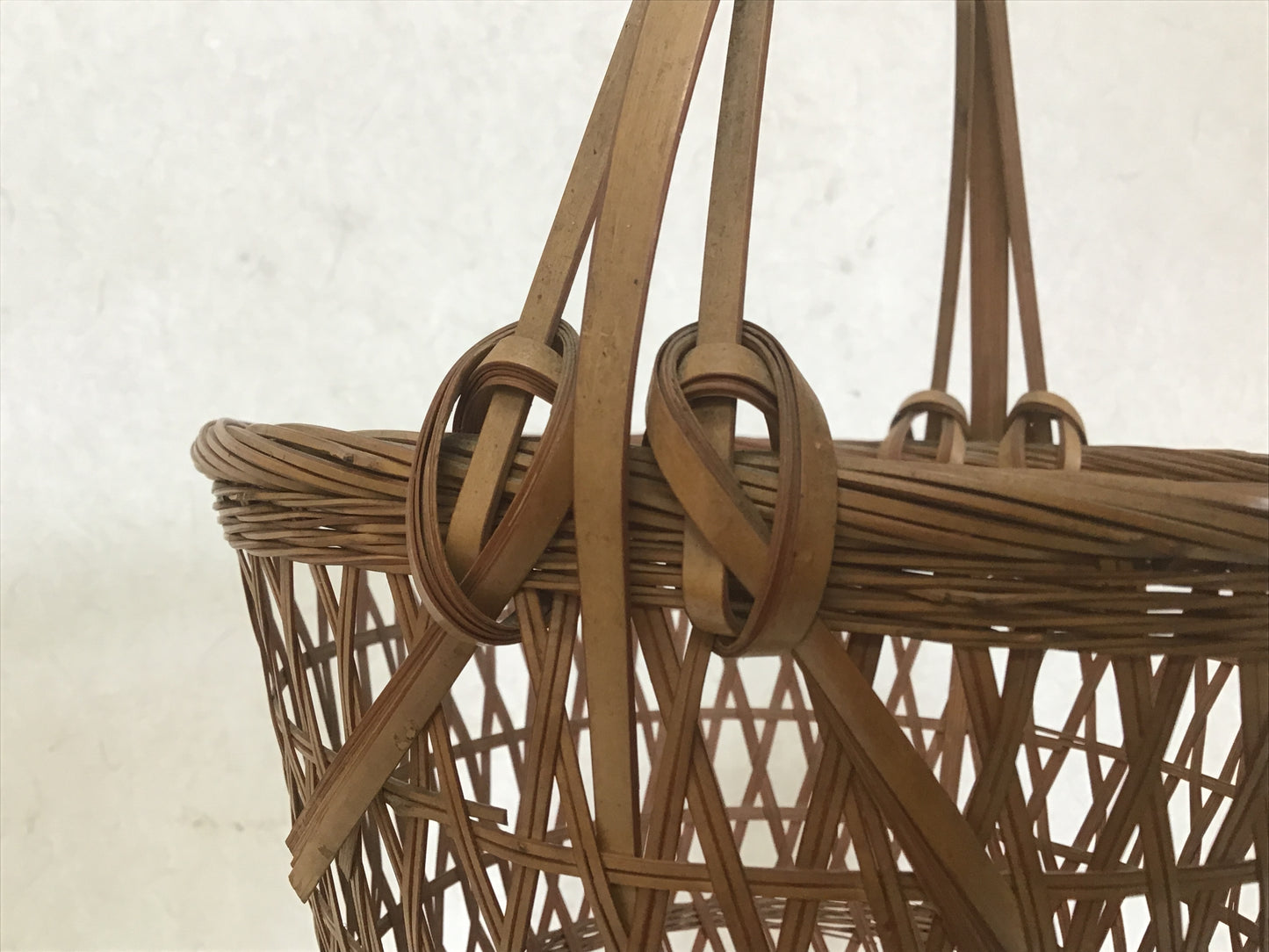 Y1303 Bamboo Woven Basket decor interior Japanese antique ikebana kabin