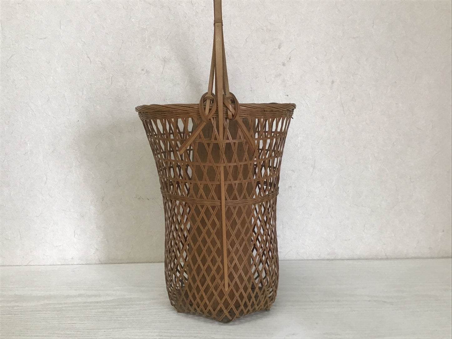 Y1303 Bamboo Woven Basket decor interior Japanese antique ikebana kabin