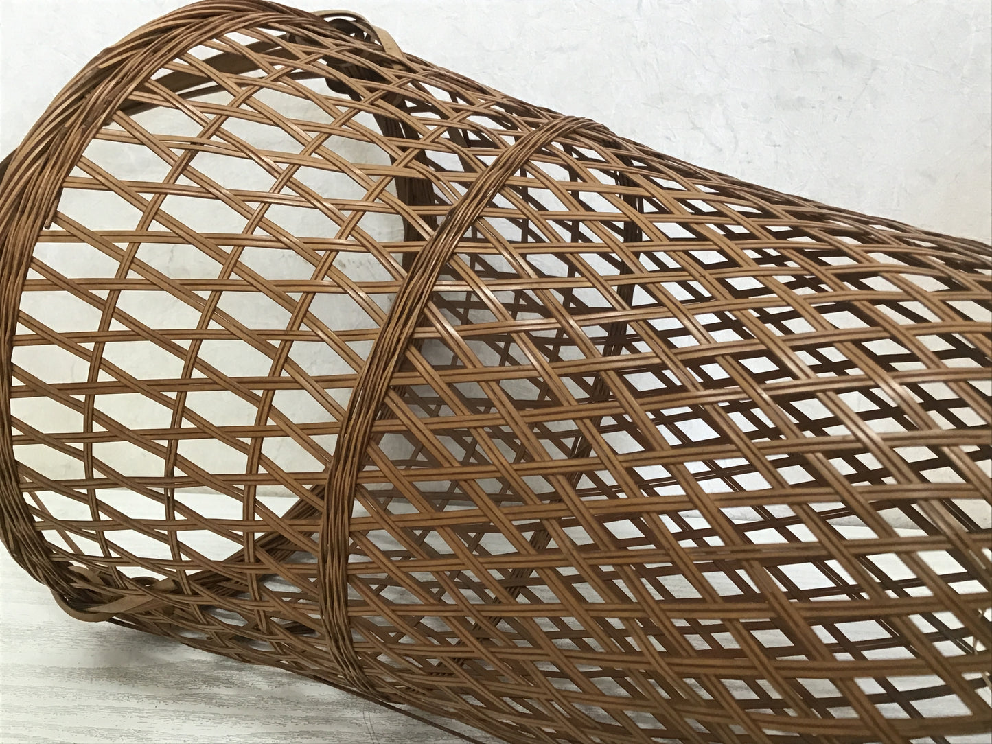 Y1303 Bamboo Woven Basket decor interior Japanese antique ikebana kabin