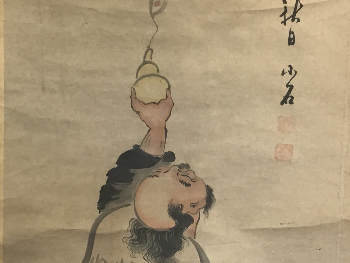 Y1326 KAKEJIKU person man signed 137x46cm Japanese hanging scroll interior