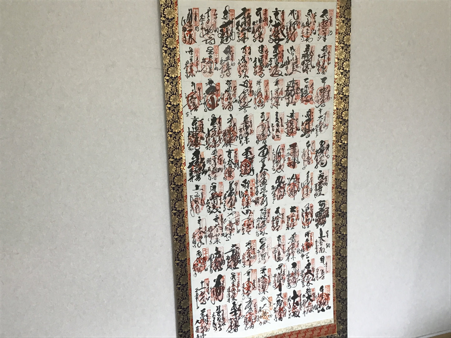 Y1351 KAKEJIKU Calligraphy Red Seal box 188x73cm Japanese hanging scroll