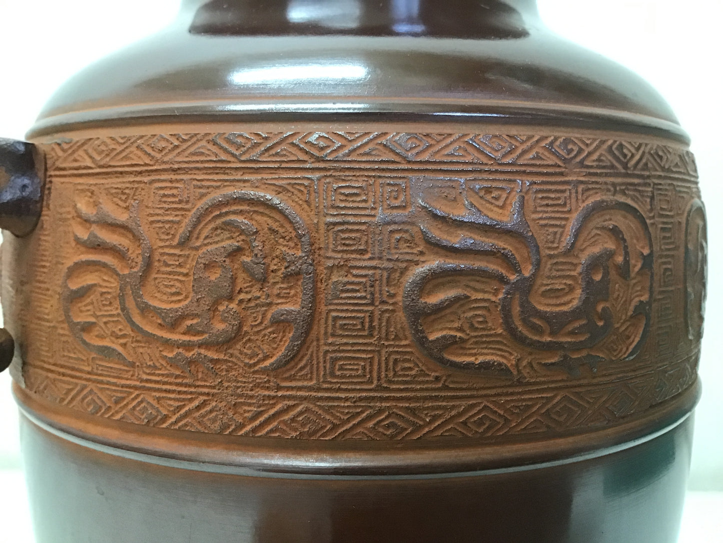 Y1391 FLOWER VASE cast copper signed box interior Japan antique ikebana kabin