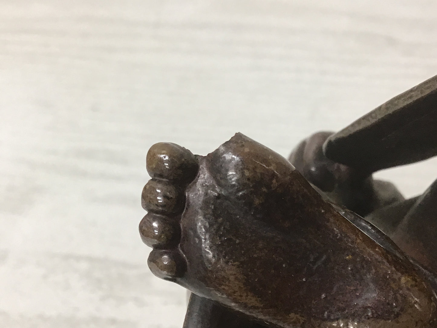 Y1400 STATUE Bizen-ware Hotei signed okimono Japan vintage antique buddha figure