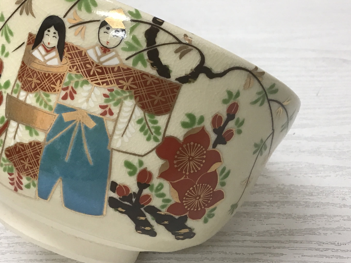 Y1422 CHAWAN Kyo-ware signed box Japanese bowl pottery Japan tea ceremony