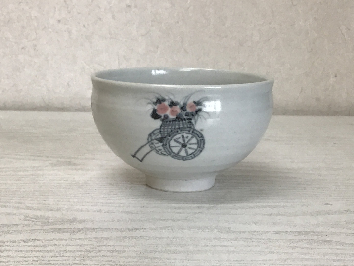 Y1464 CHAWAN Mino-ware signed box Japanese bowl pottery Japan tea ceremony