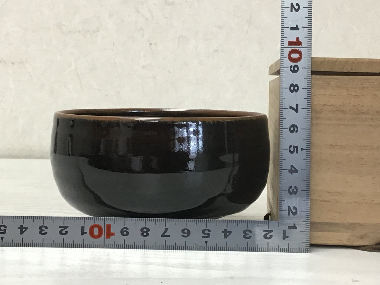 Y1472 CHAWAN Seto-ware signed box Japanese bowl pottery Japan tea ceremony