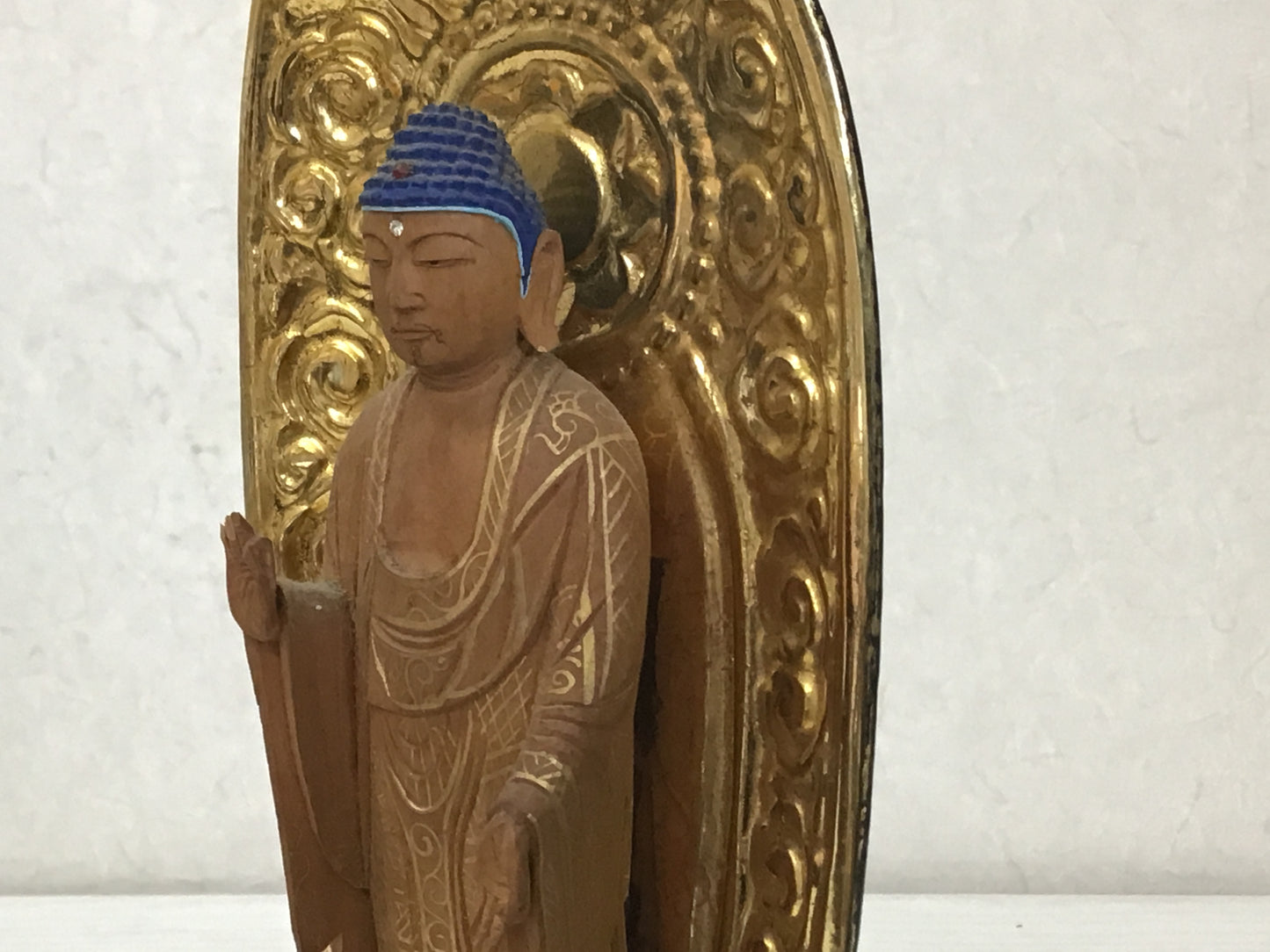 Y1512 STATUE wood carving Buddha figure figurine Japanese Buddhist art antique