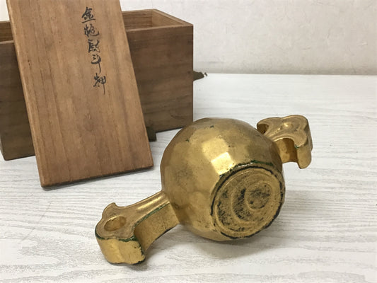 Y1595 OKIMONO Raku-ware Lucky mallet signed box Japanese antique Japan figurine