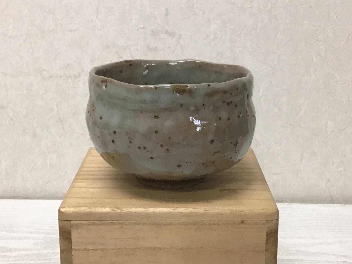Y1599 CHAWAN Banko-ware signed box writing Japanese bowl pottery tea ceremony
