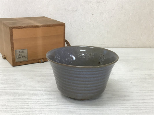 Y1629 CHAWAN Seto-ware kashiki signed box confectionery Japan bowl tea ceremony