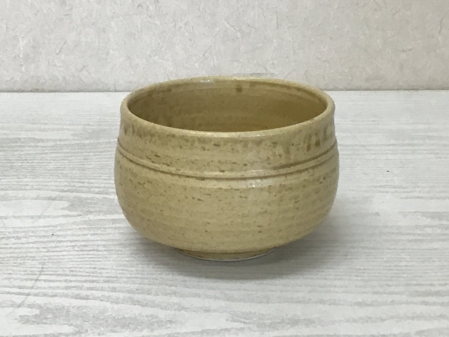 Y1649 CHAWAN Seto-ware yellow signed box Japanese bowl pottery tea ceremony