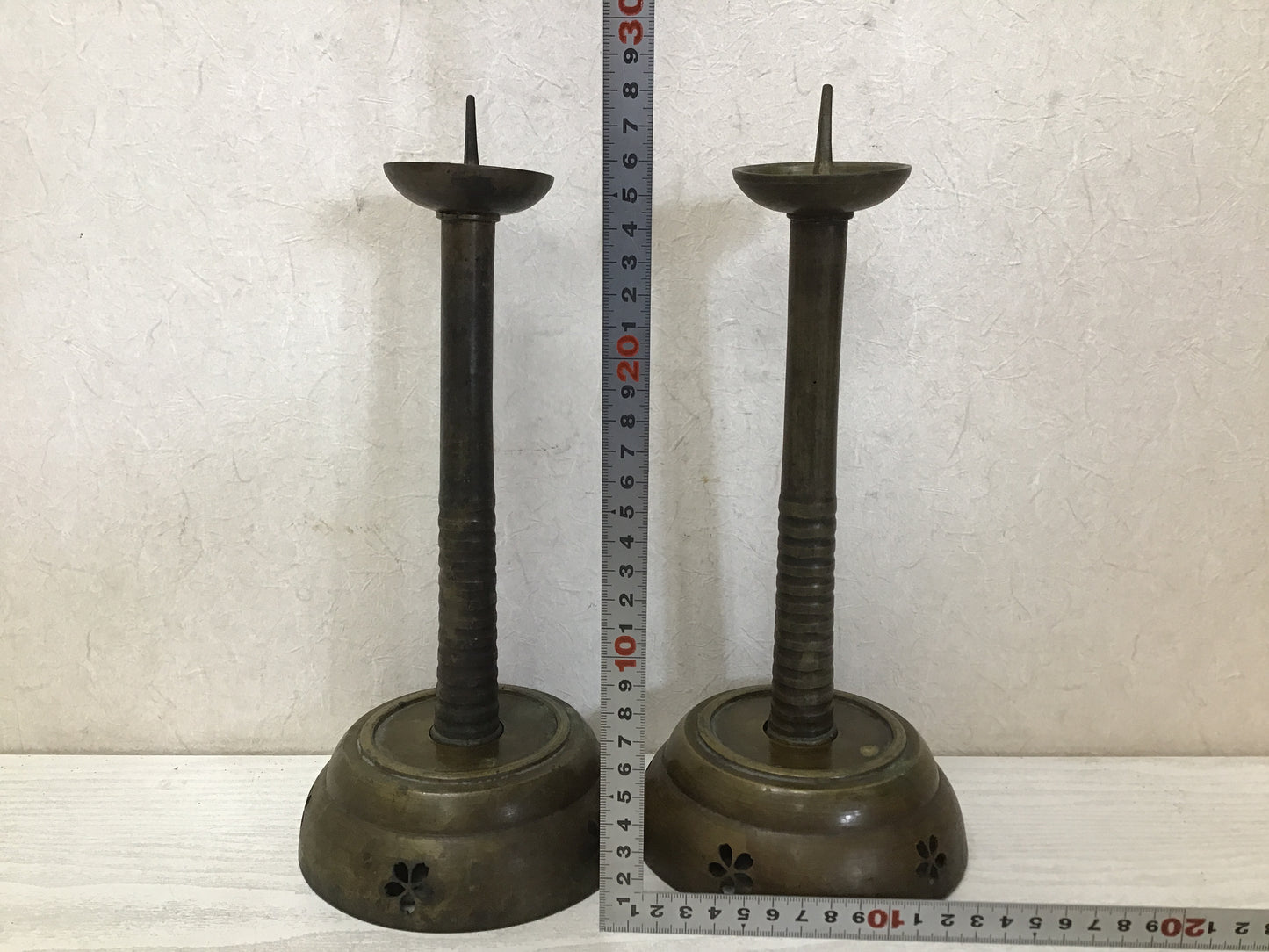 Y1654 Candle Holder Copper candle stand pair set Japanese antique vintage