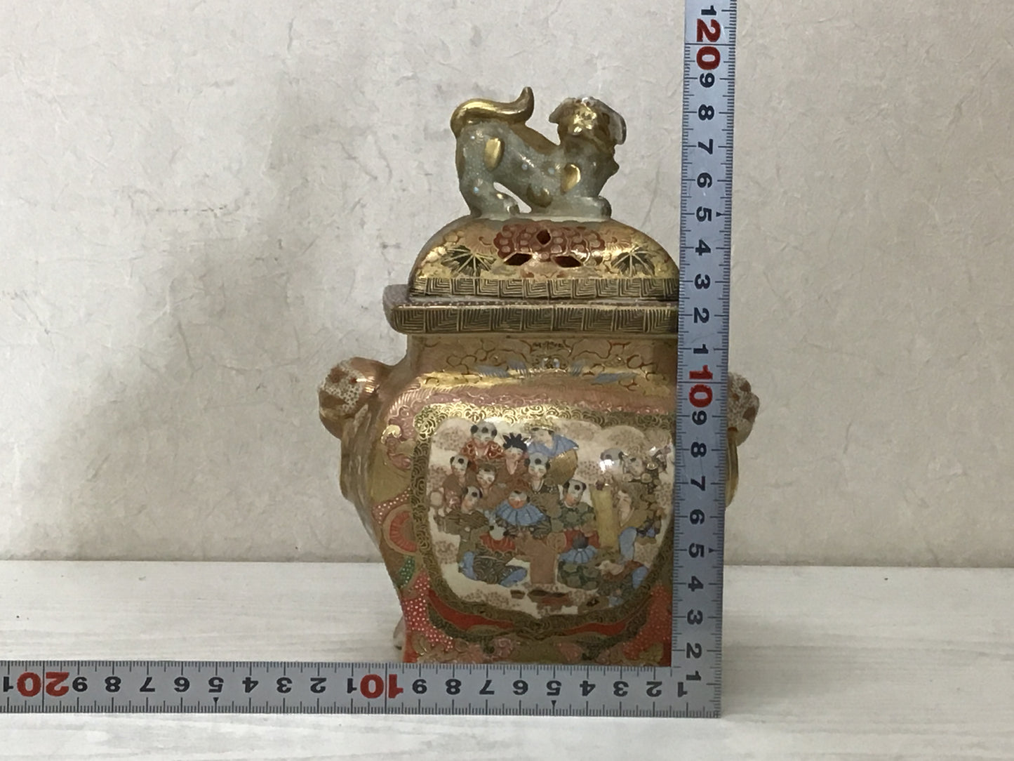 Y1660 KOURO Satsuma-ware box Incense Burner fragrance aroma Japan antique