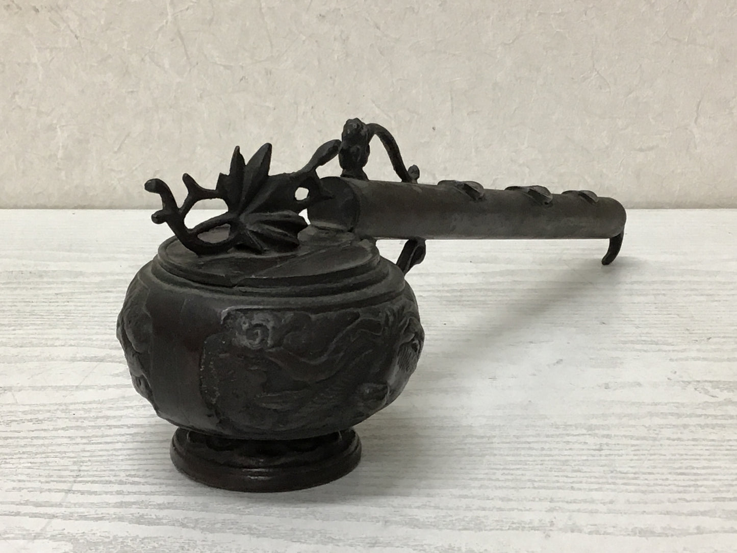 Y1714 KOURO Copper Yatate shape Incense Burner fragrance aroma Japan antique