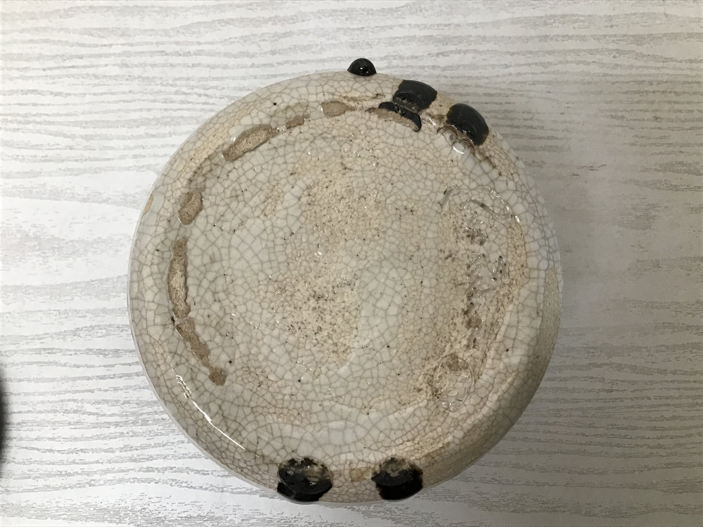 Y1810 MIZUSASHI Oribe-ware signed box Japanese Tea Ceremony water pot japan