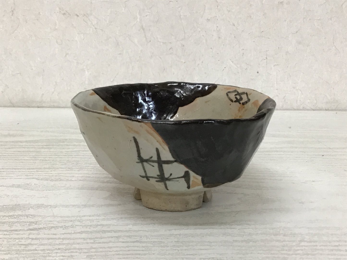 Y1816 CHAWAN Tsurumai-ware signed box Japanese bowl pottery Japan tea ceremony