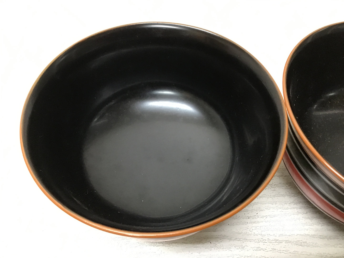 Y1872 HAISEN Lacquered Wash Basin bowl container set box Japanese antique
