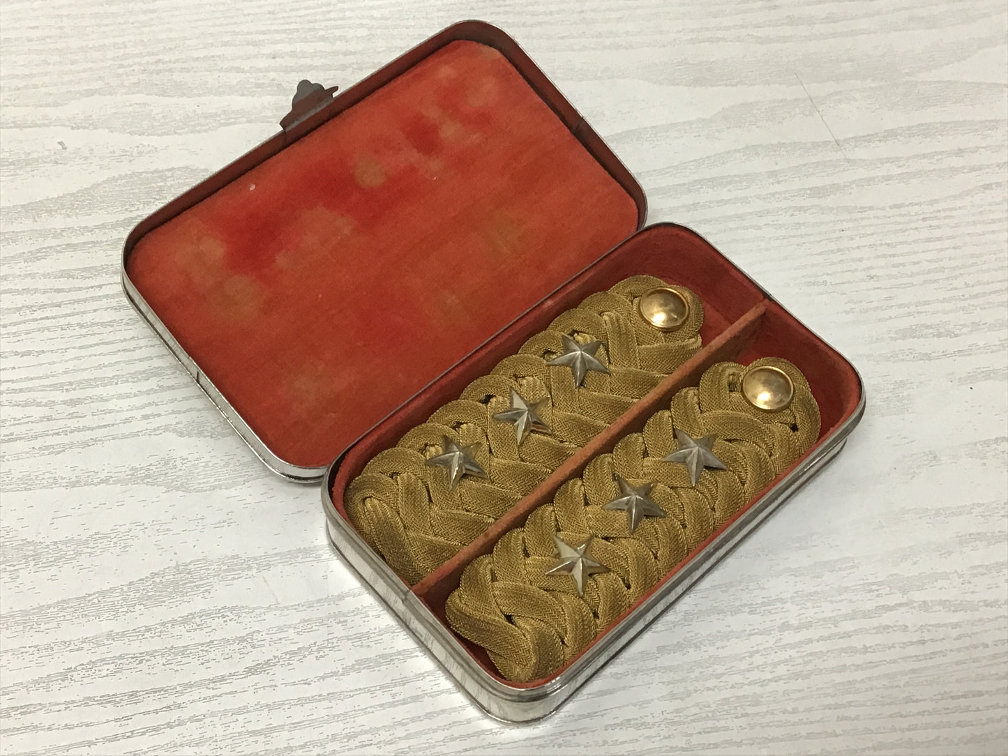 Y1893 Imperial Japan Army Epaulette epaulet shoulder strap box Japan WW2 vintage