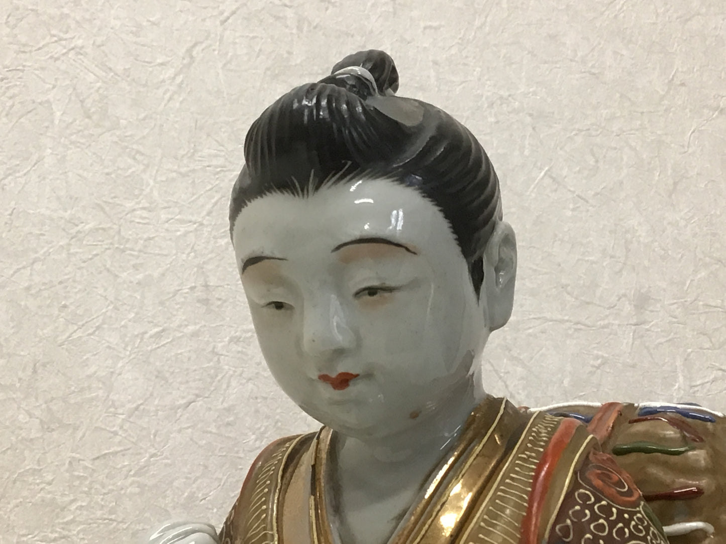 Y1928 STATUE Kutani-ware Kinjiro Ninomiya figure figurine Japan vintage antique