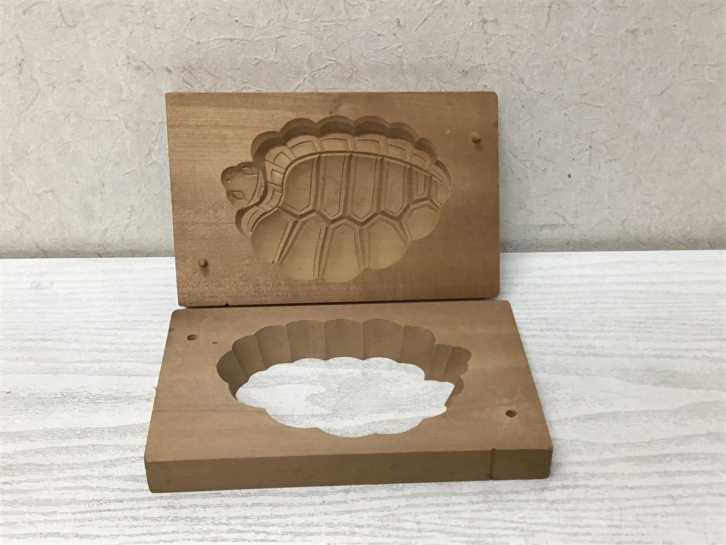 Y1936 KASHIGATA Turtle tortoise Japanese vintage Wooden Pastry Mold wagashi