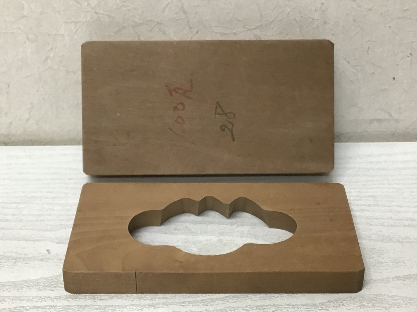 Y1939 KASHIGATA Kuwai arrowhead Japanese vintage Wooden Pastry Mold wagashi