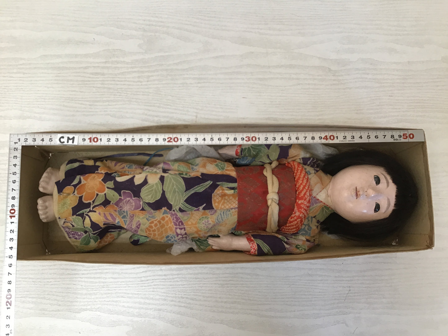Y1977 NINGYO Ichimatsu Doll girl toy signed box Japanese vintage antique