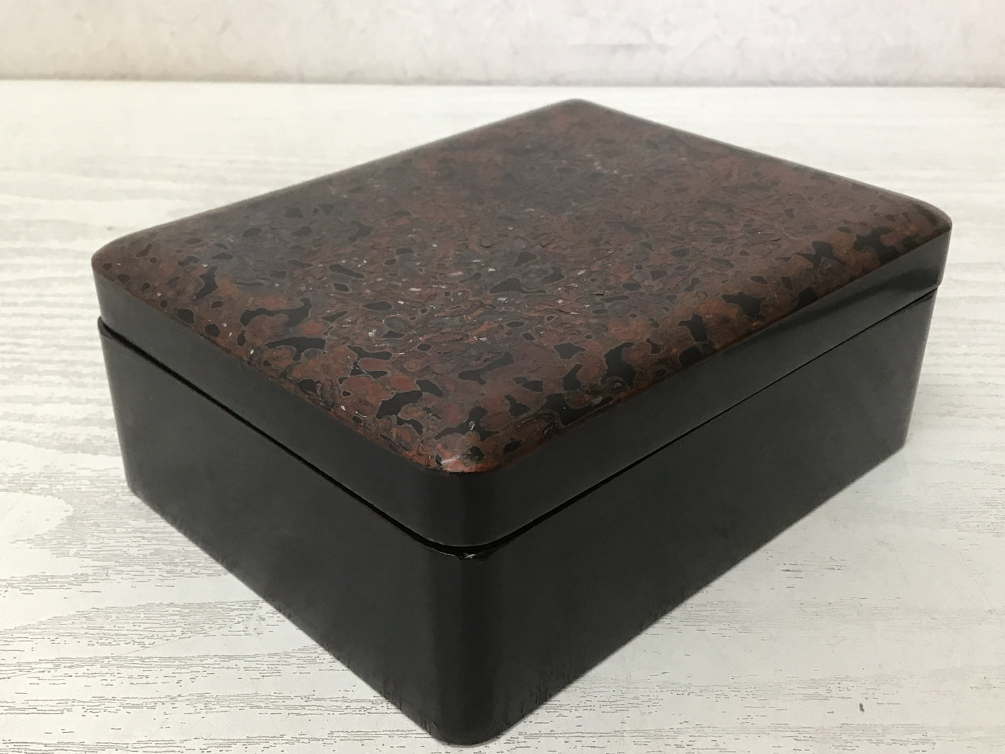 Y1995 BOX Wakasa-lacquer accessory case container Japanese antique Japan vintage
