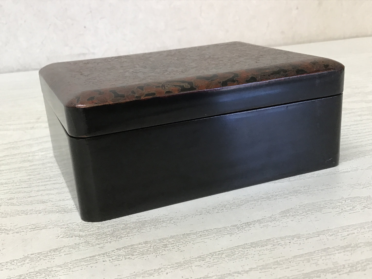 Y1995 BOX Wakasa-lacquer accessory case container Japanese antique Japan vintage