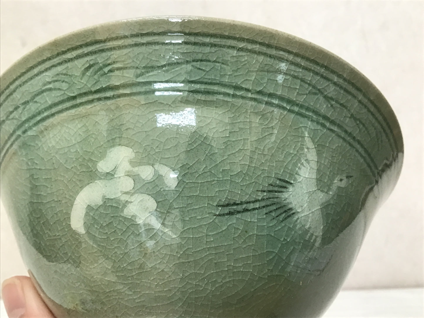 Y2012 CHAWAN Korea Goryeo celadon signed box pottery bowl antique