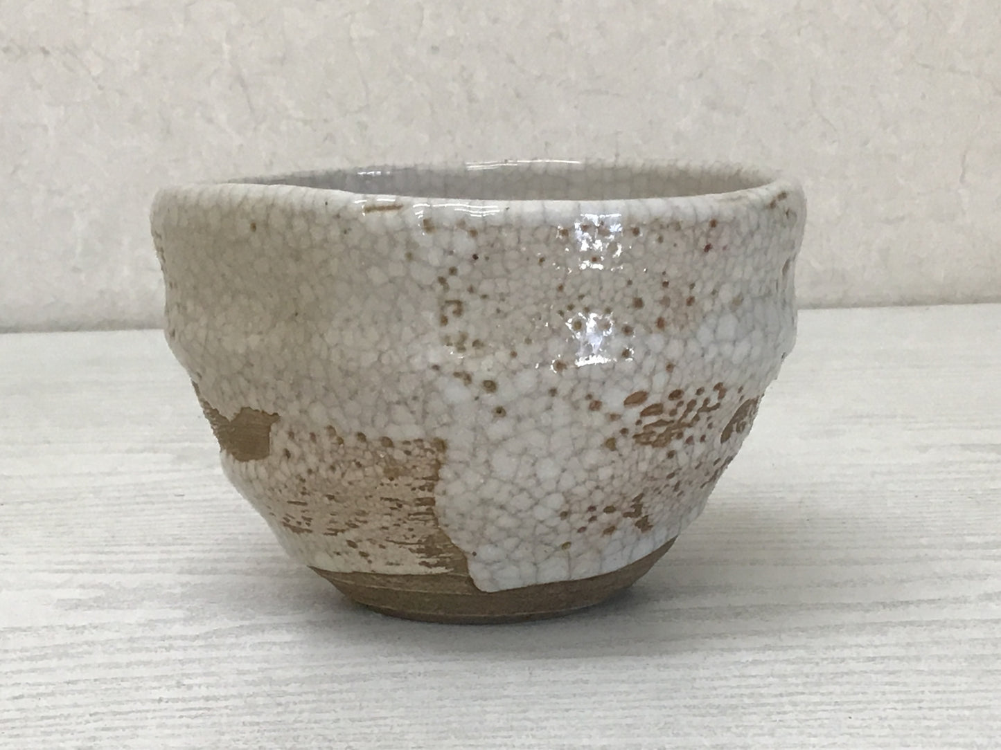 Y2013 CHAWAN Shino-ware signed box Japanese bowl pottery tea ceremony