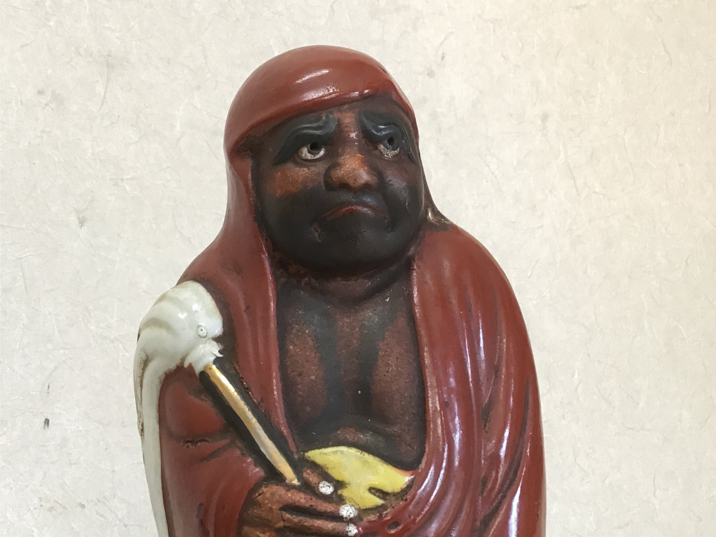Y2056 OKIMONO Kutani-ware Daruma figure figurine Japan antique home decor