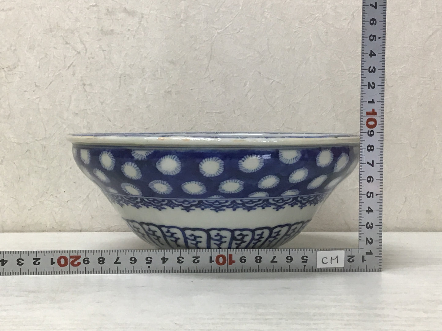 Y2103 CHAWAN Seto-ware underglaze confectionery signed box Japan pottery