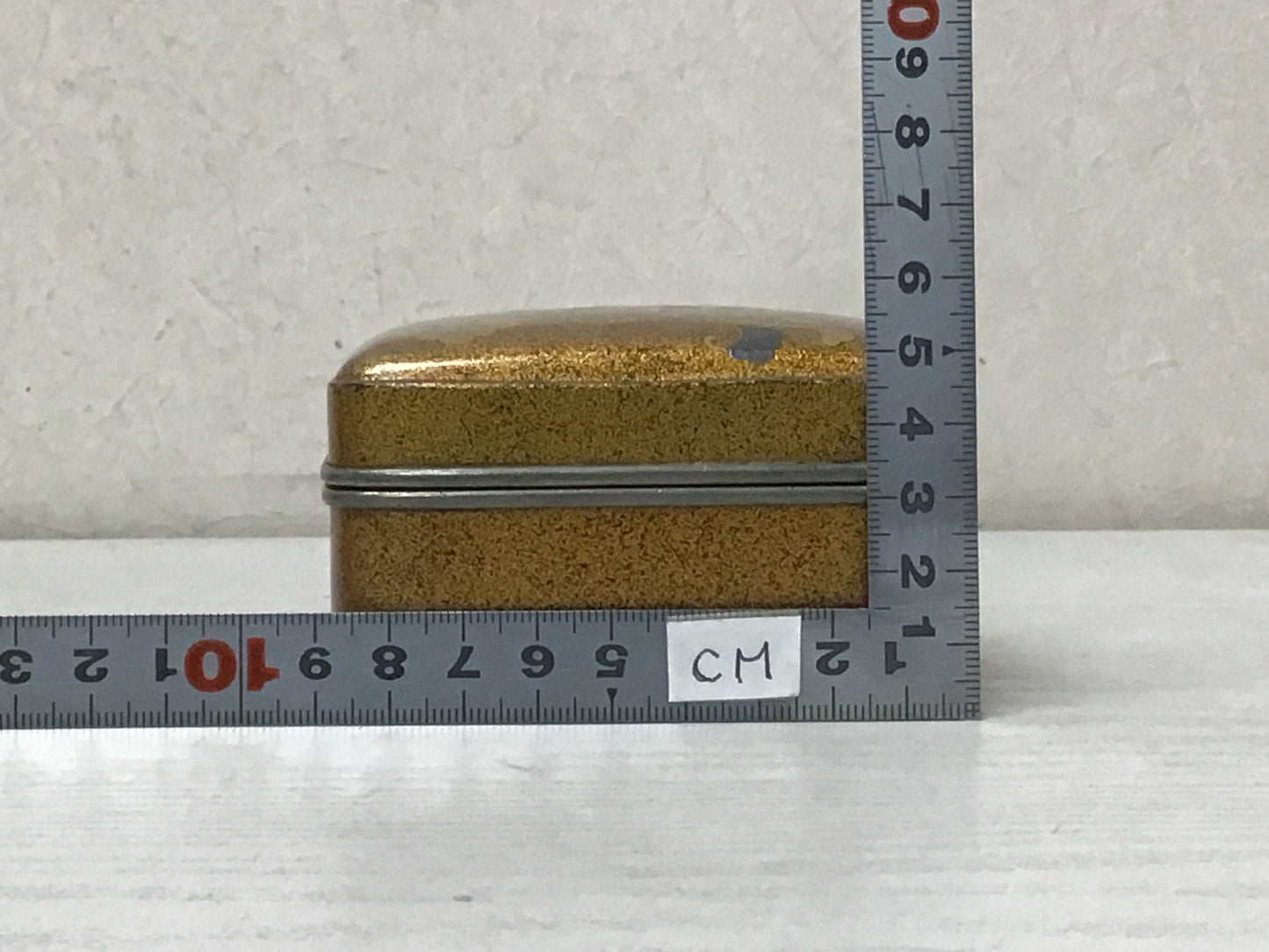Y2105 BOX Makie gold lacquer tin edge case Japanese antique Japan storage