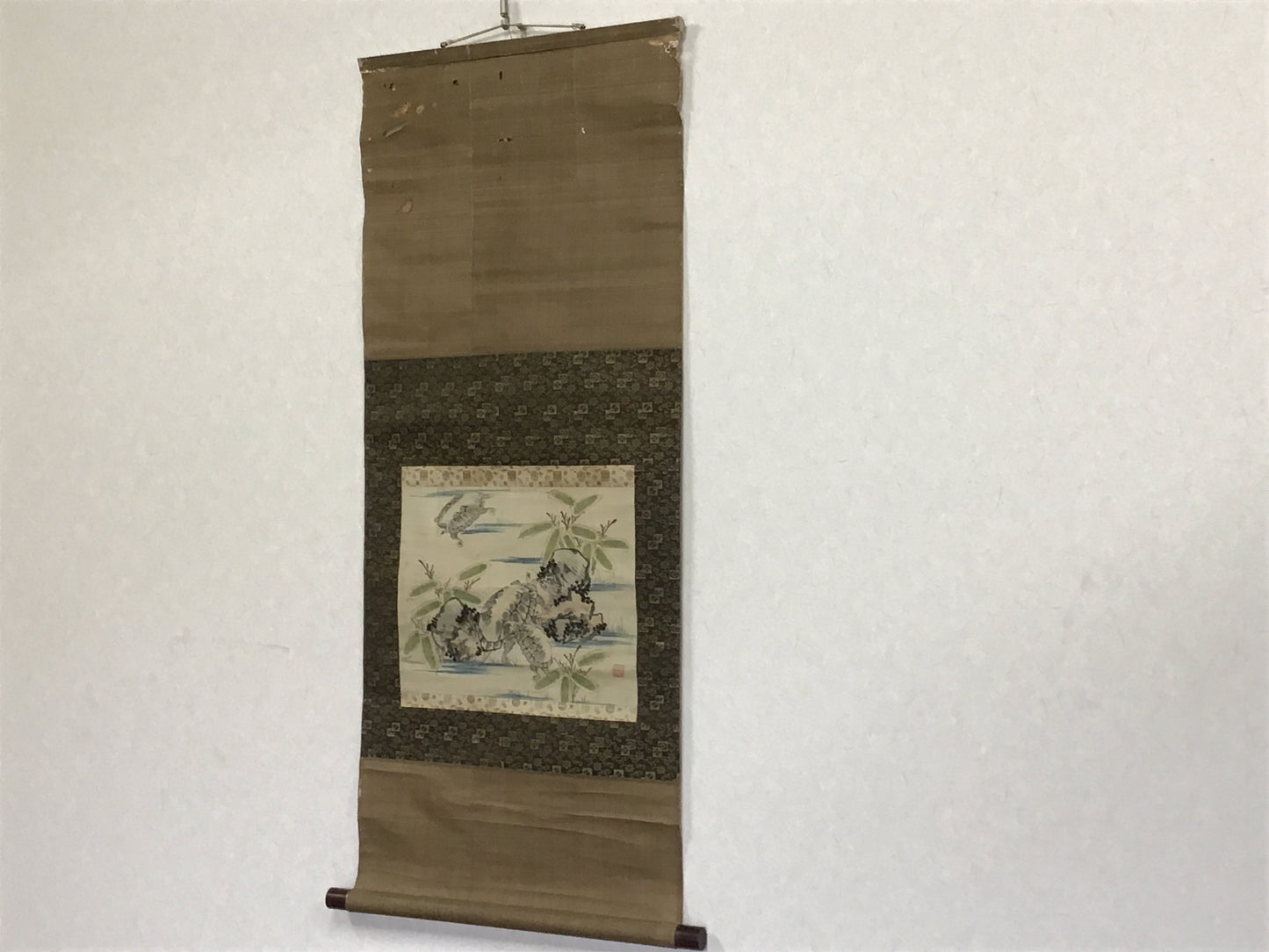 Y2117 KAKEJIKU Turtle tortoise signed 103x44cm Japanese hanging scroll interior