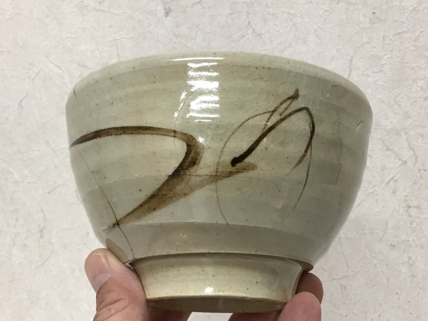 Y2150 CHAWAN Seto-ware signed box Japan pottery antique tea ceremony