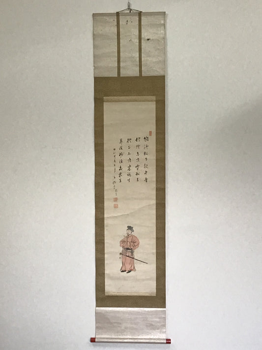 Y2175 KAKEJIKU Prince Shotoku signed 190x42cm Japanese hanging scroll interior