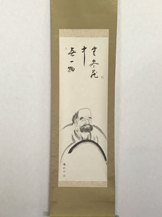 Y2206 KAKEJIKU Daruma signed box 161x43cm Japanese hanging scroll interior