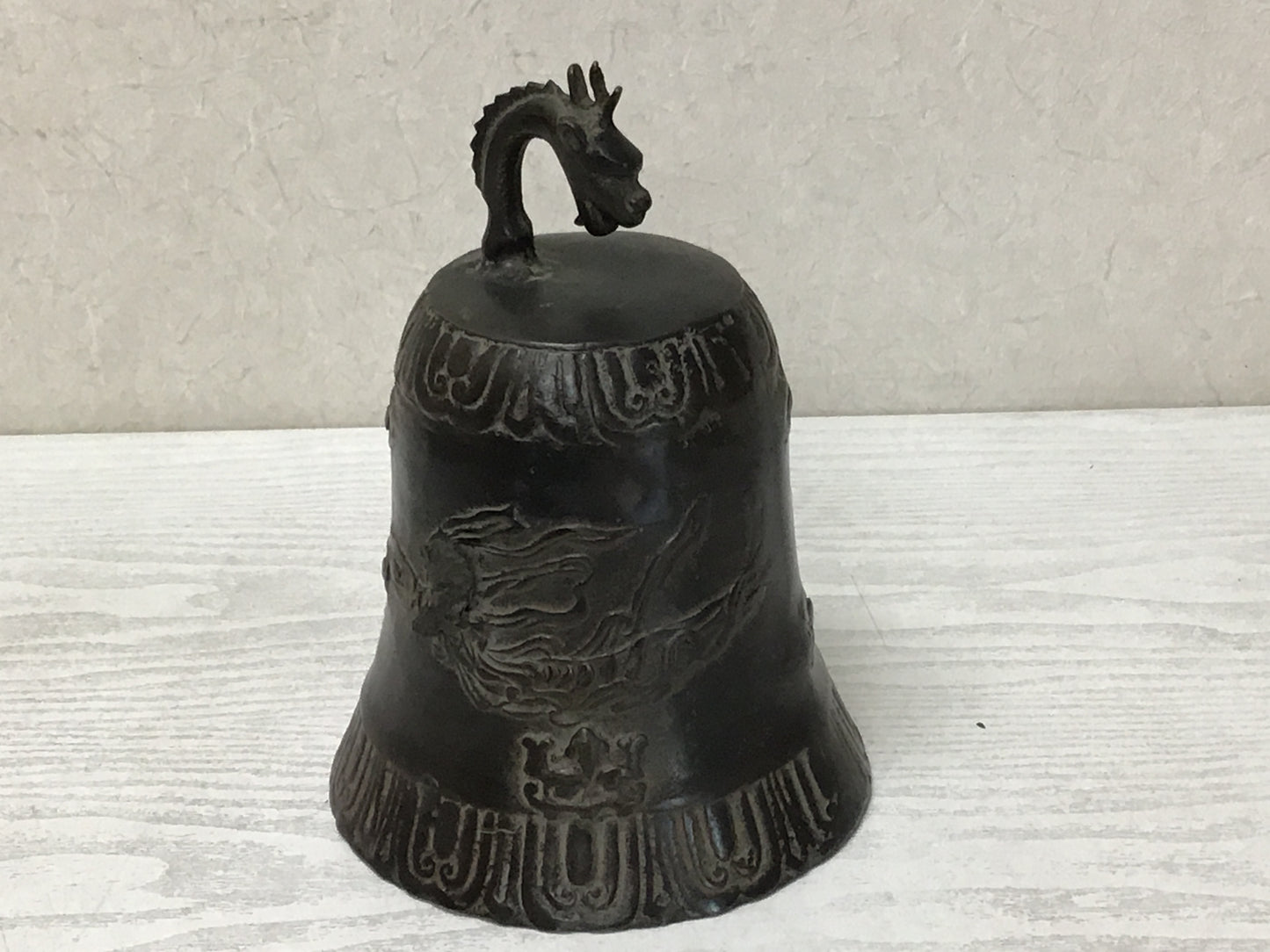 Y2248 OKIMONO Copper Bell celestial maiden Japanese antique vintage Japan