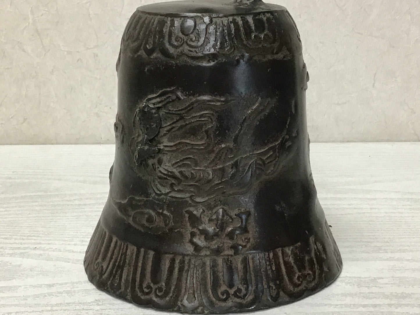 Y2248 OKIMONO Copper Bell celestial maiden Japanese antique vintage Japan