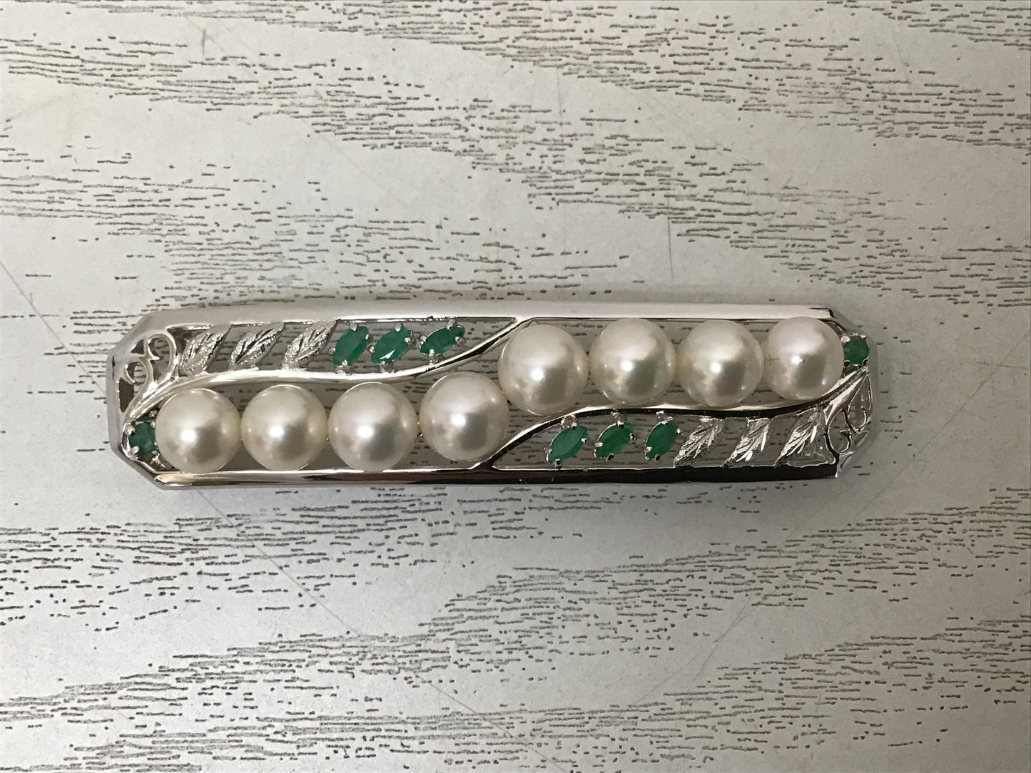 Y2304 OBIDOME Sash Clip brooch Pearl Jewerly Silver metal fittings Japan Kimono