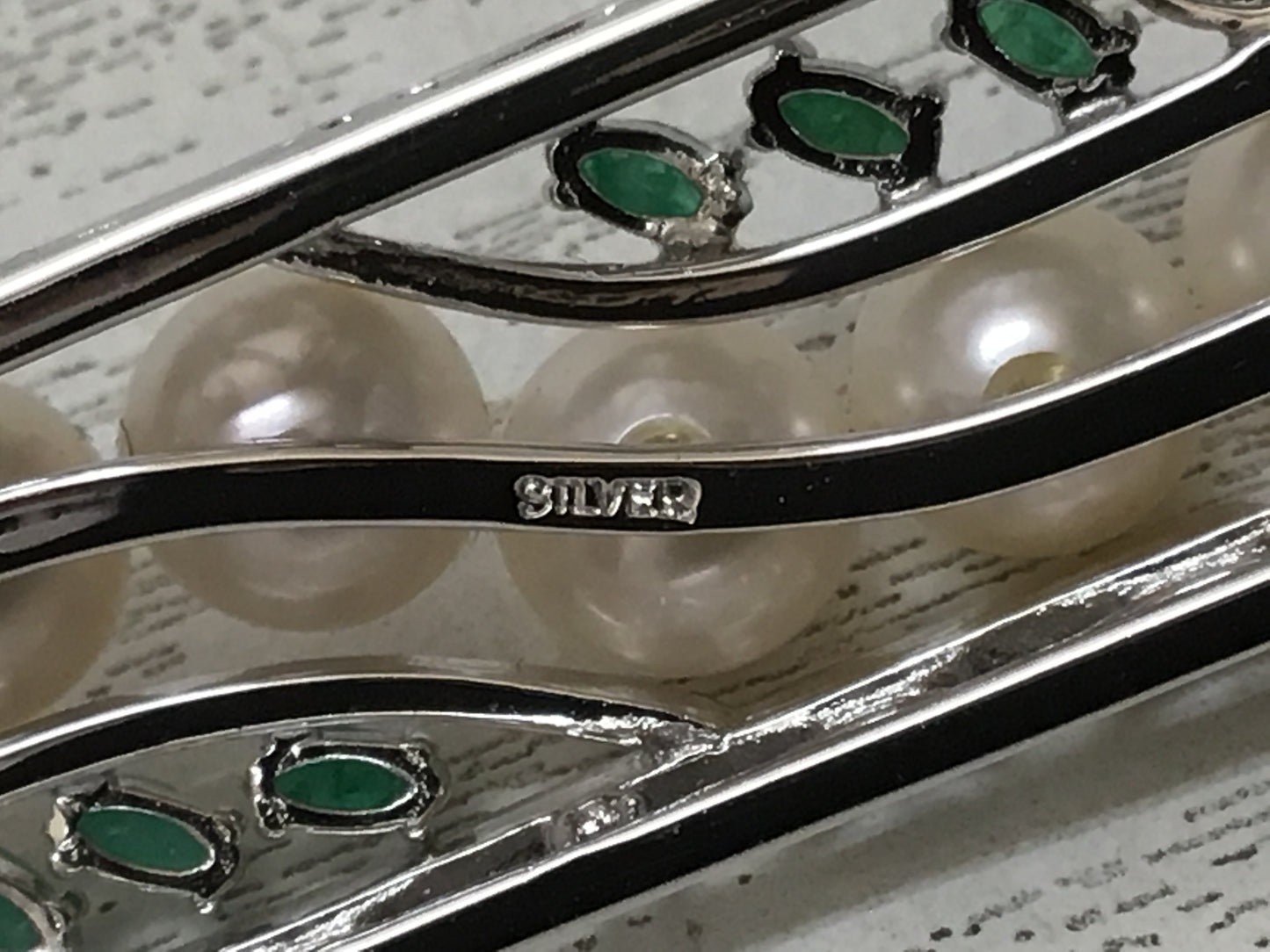 Y2304 OBIDOME Sash Clip brooch Pearl Jewerly Silver metal fittings Japan Kimono