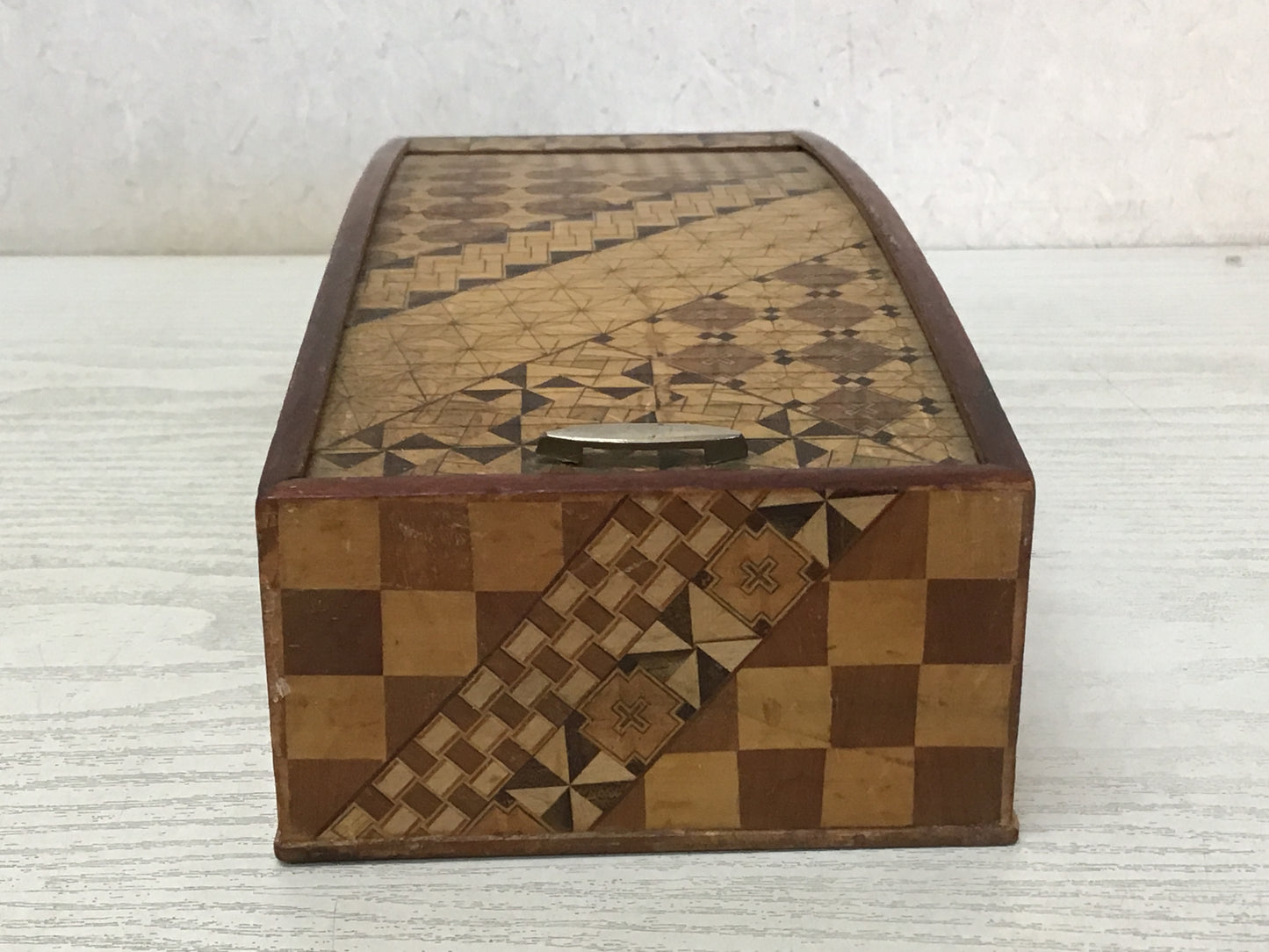 Y2332 BOX Hakone woodwork accessory case bellows storage interior Japan antique