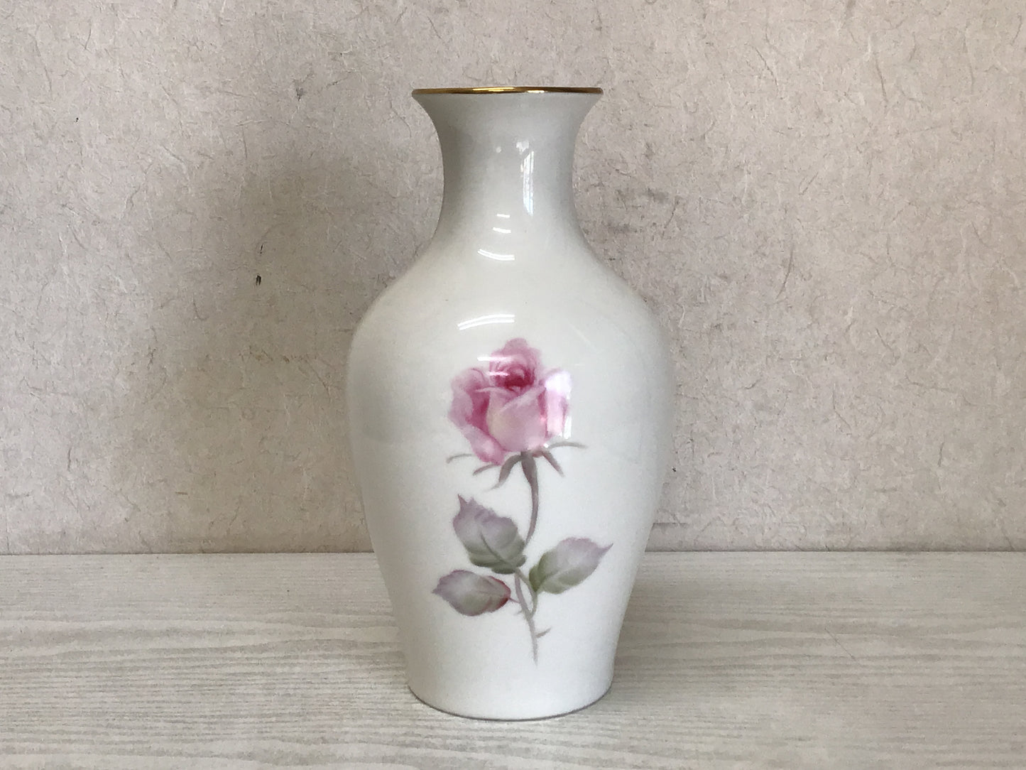 Y2380 FLOWER VASE Noritake rose Japan antique ikebana home decor interior